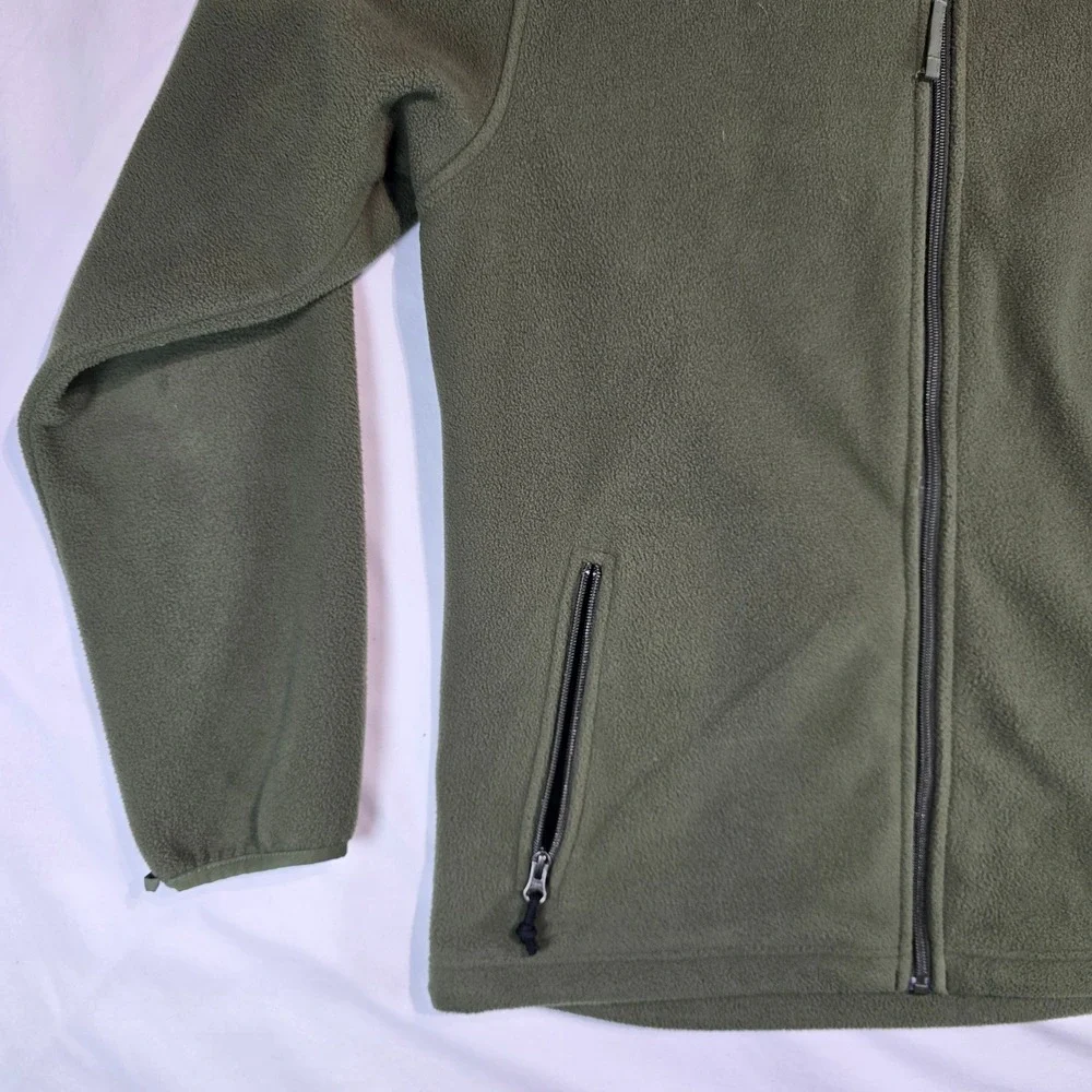 LL Bean Mens Fleece Jacket Full Zip Olive Green Medium‎ Tall 0WV94